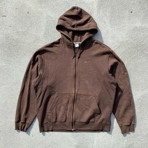 Vintage Nike Brown Zip-up Hoodie